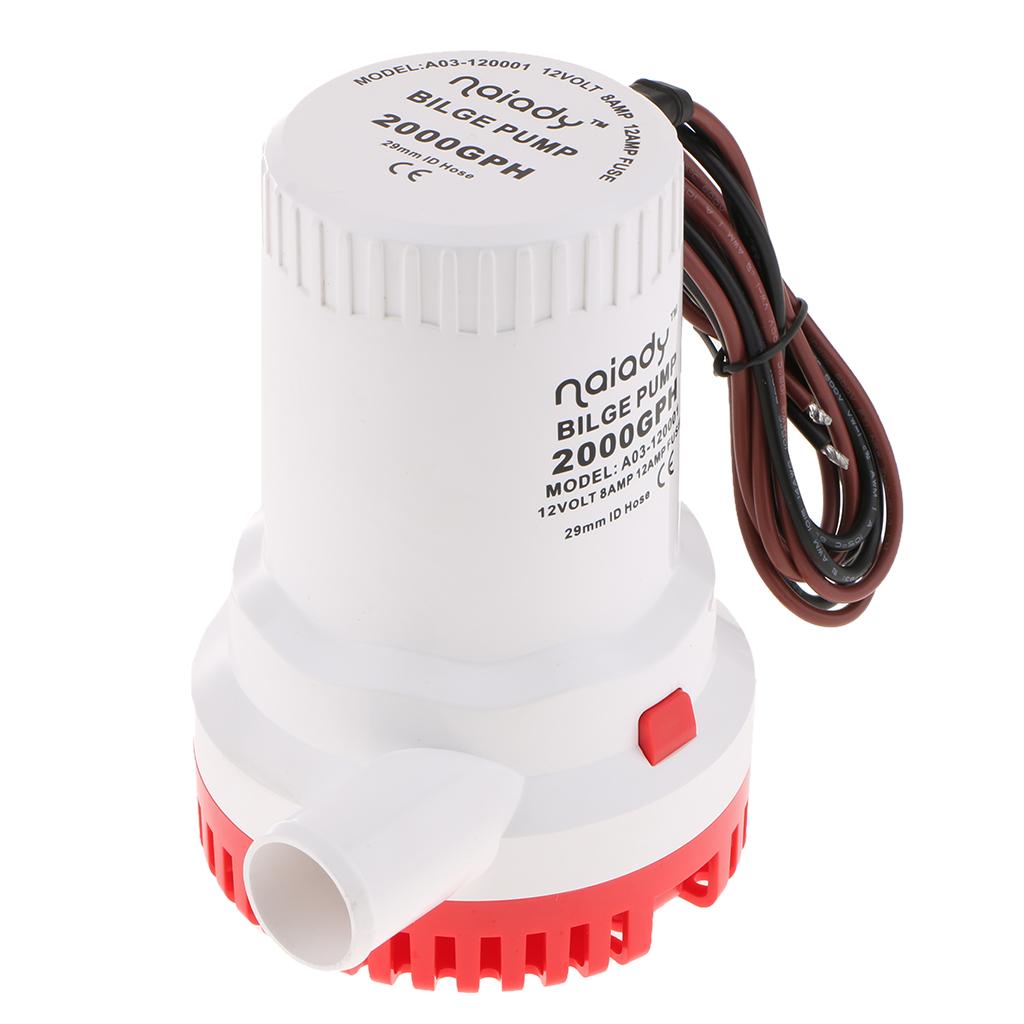 Fishing Boat Bilge Pump - Zatapialna pompa zęzowa 12V 2000GPH, lekka,