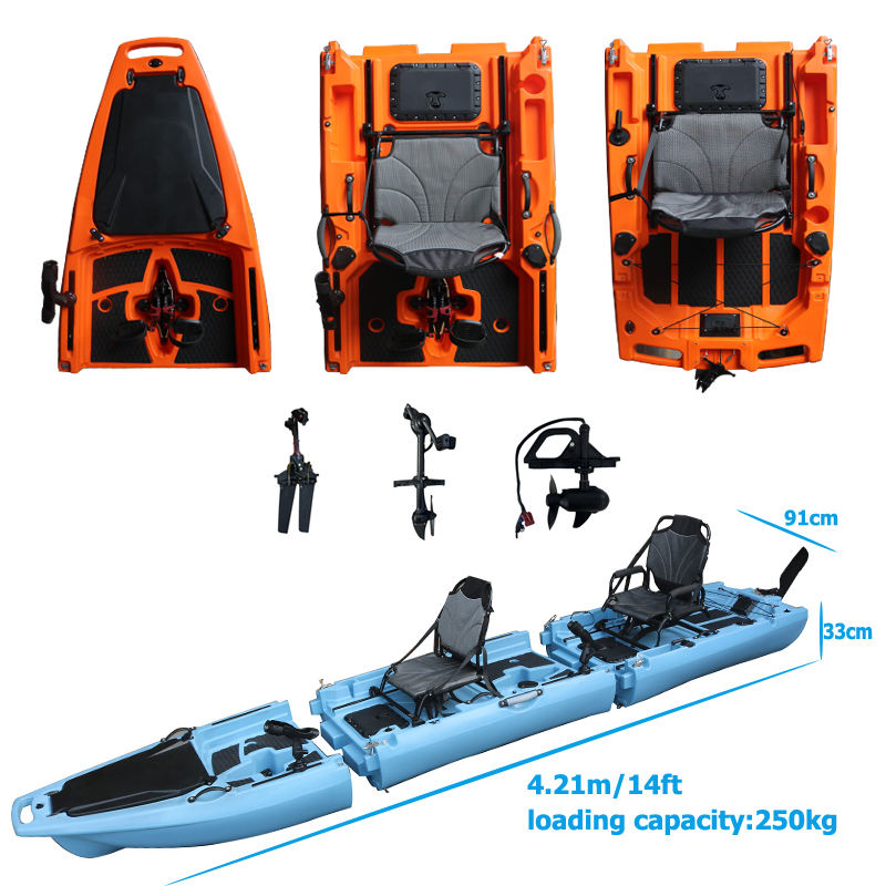 Fishing Boat Seat - Kajak dwuosobowy rozkładany z napędem pedałowym,