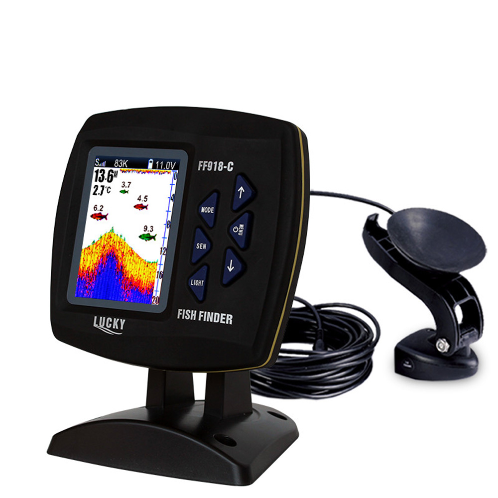 Fishing Boat Depth Finder - FF918-C100DS kolorowy ekran echosonda przewodowa podwójna