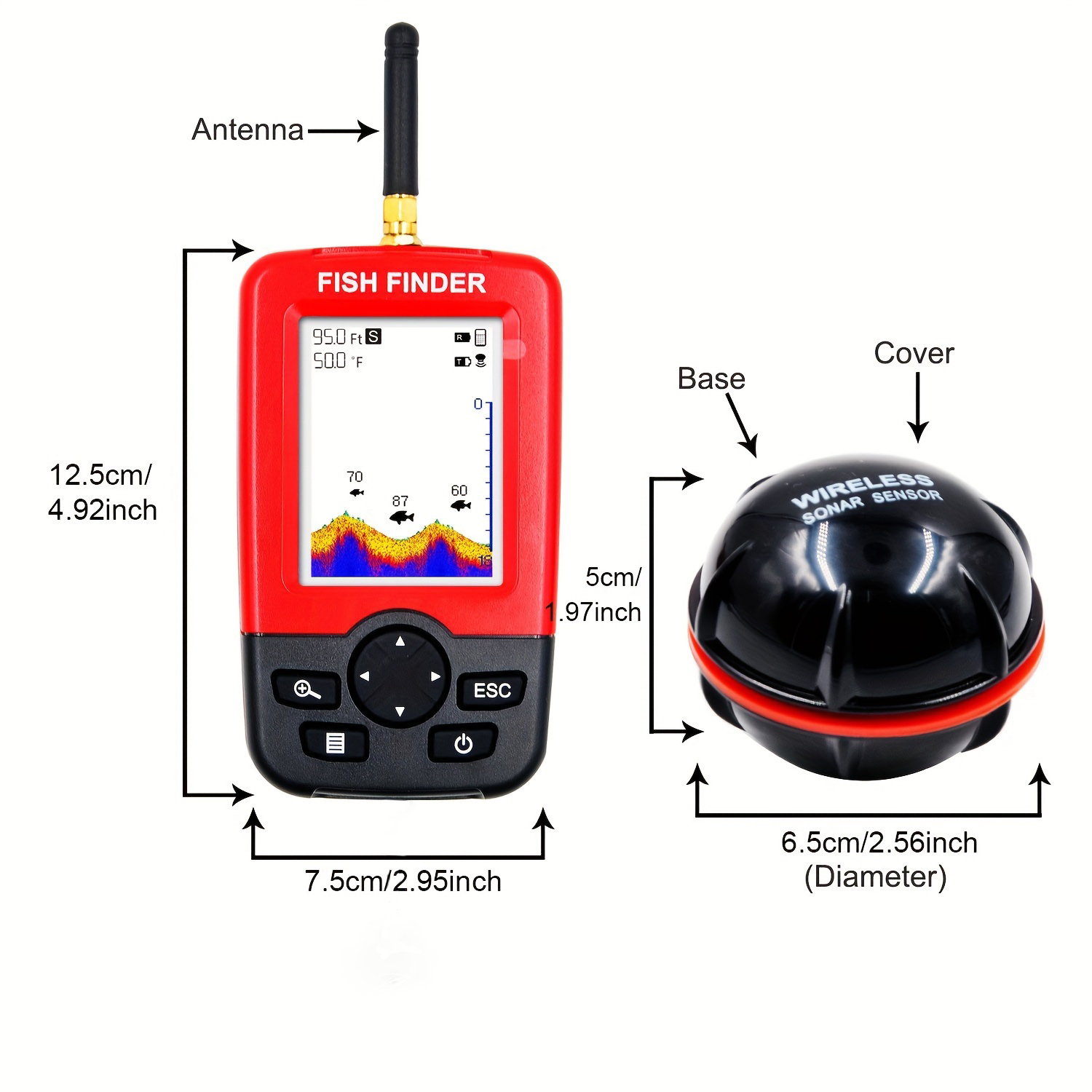 Przenośny echosonda z bezprzew – Fishing Boat Depth Finder recenzja i cena
