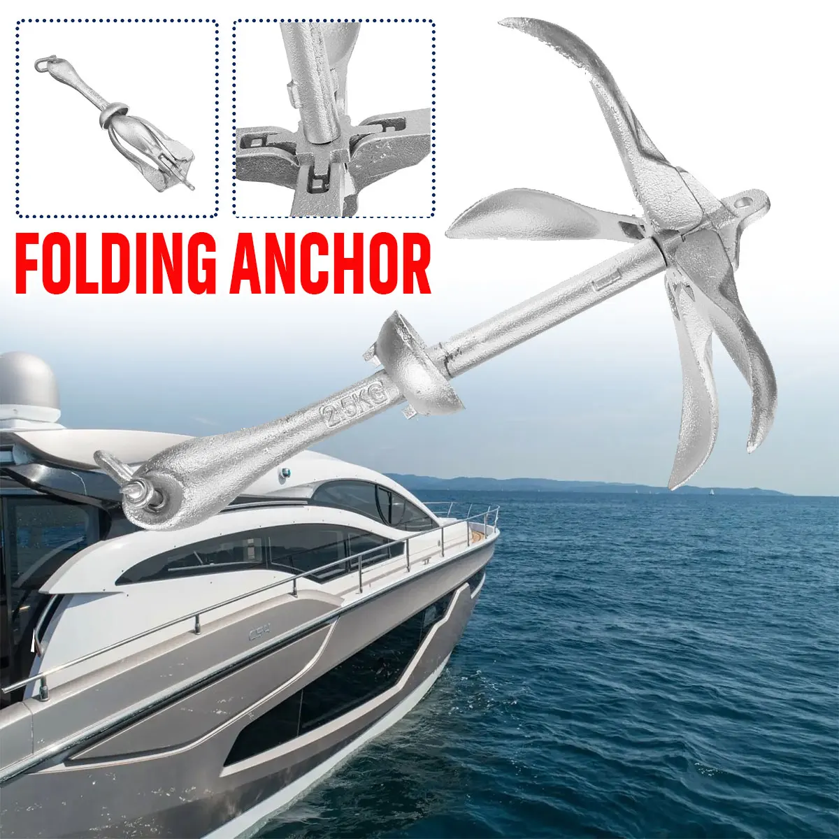 2.5KG/3.2KG Składana kotwica d – Fishing Boat Anchor recenzja i cena