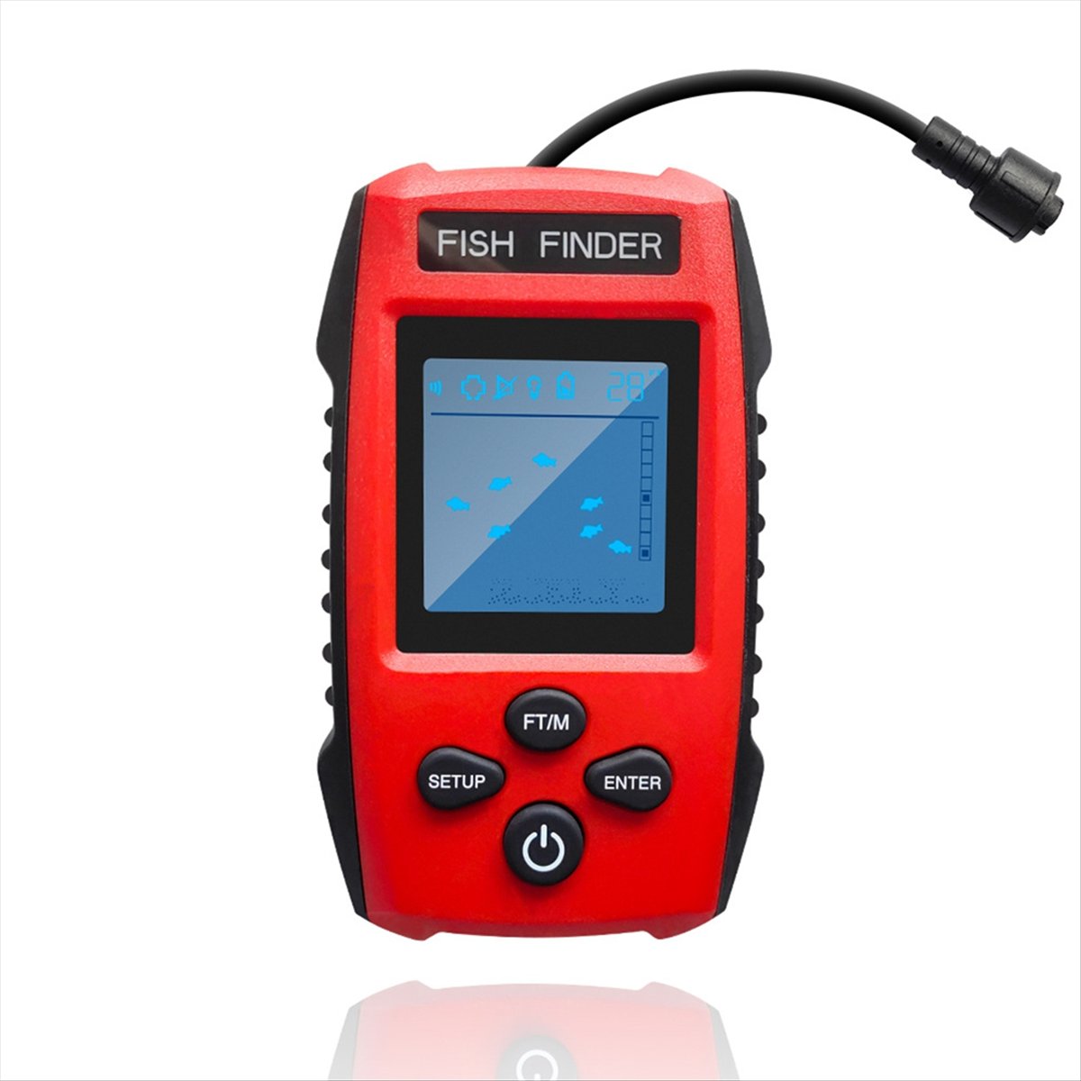 Kolorowy LCD Echosonda Przewod – Fishing Boat Depth Finder recenzja i cena